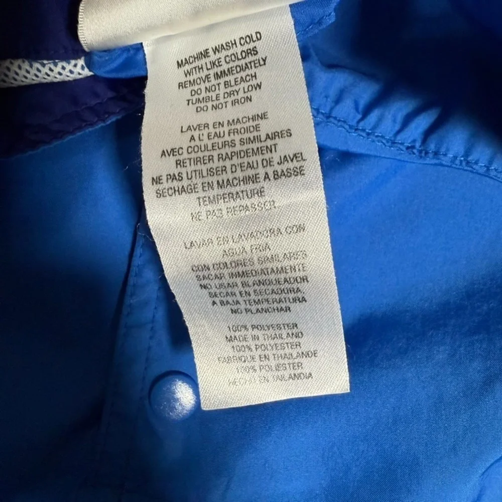 Vintage Adidas Windbreaker Mens XL Blue Pullover Vented Snap Lightweight Logo‎
